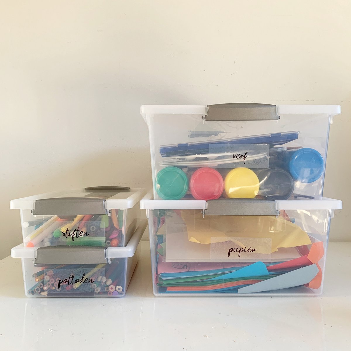 Opruimlabels voor de knutselkast | tekst labels | opruimstickers | organiseerstickers | organiseren | opruimen